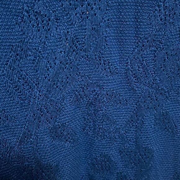 Reiss Bobbina Cobalt Pointelle Knit Long Sleeve Bodycon‎ Sweater Dress Medium - Picture 4 of 9